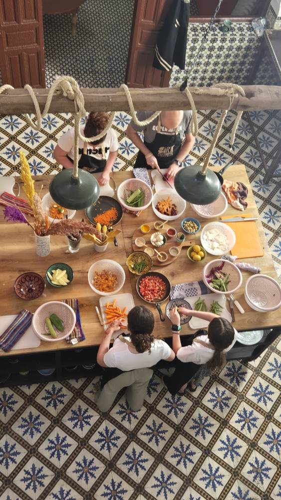 Hands-on cooking workshop from above