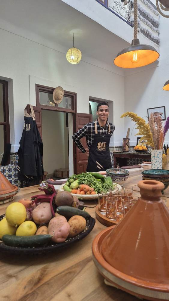 Chef guiding the cooking class