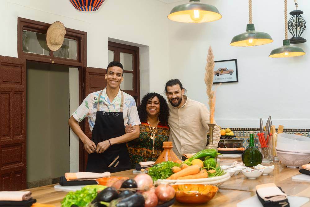 Chef with guests